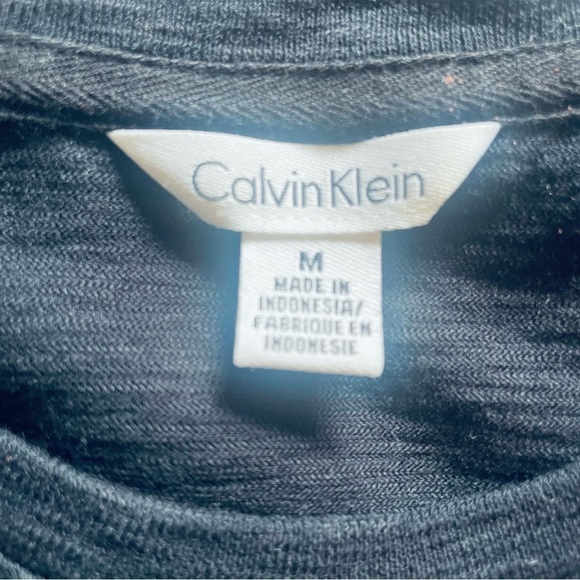 Calvin Klein 100% cotton Men's Contrast Shoulder Black Long Sleeve Sweater - M - Picture 4 of 8